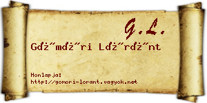 Gömöri Lóránt névjegykártya
