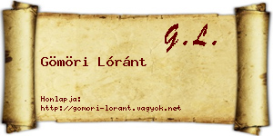 Gömöri Lóránt névjegykártya